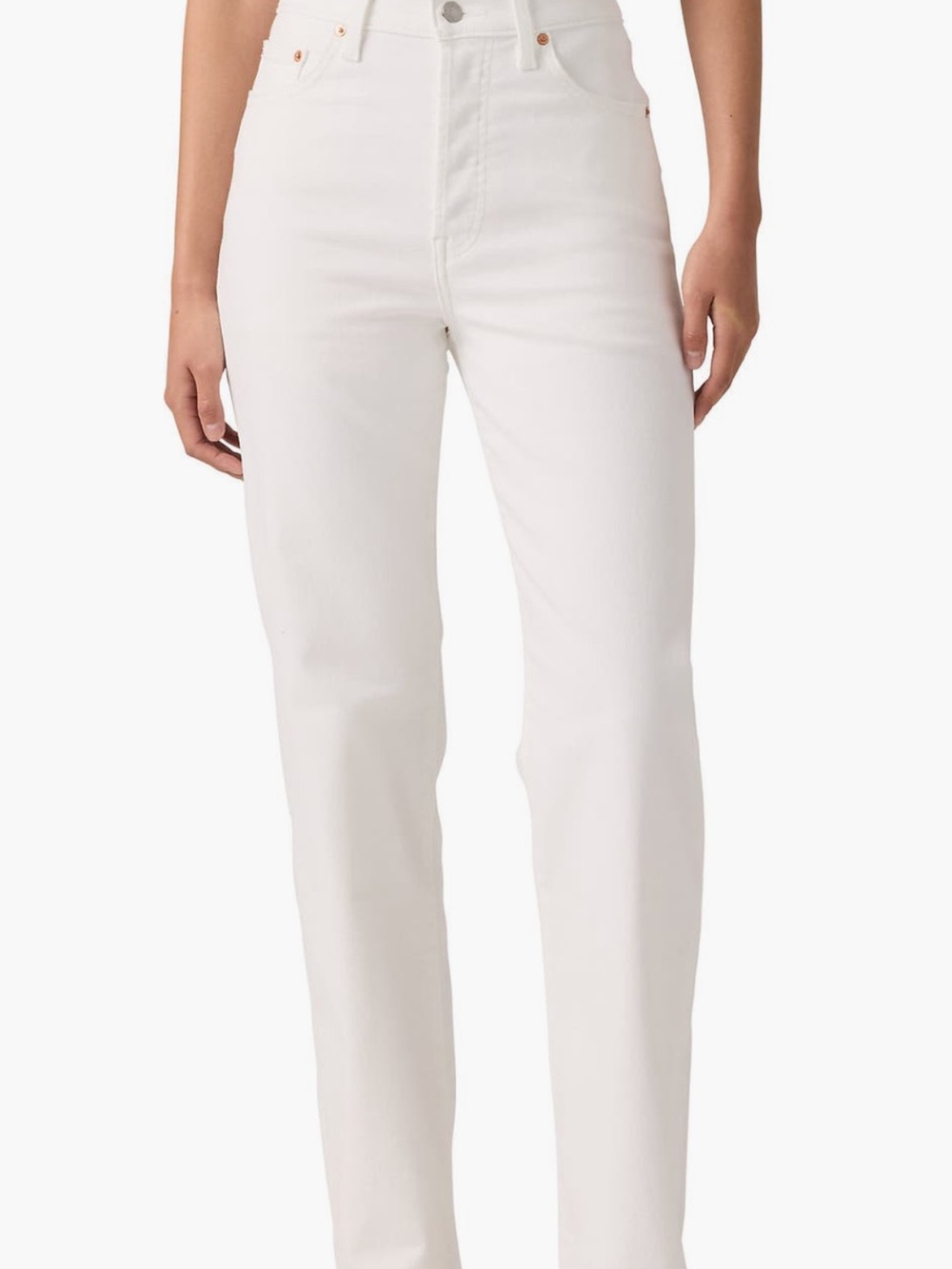 Levi’s Rob Cage High-Waist Straight Leg Women’s Jeans in White-Worn Once!